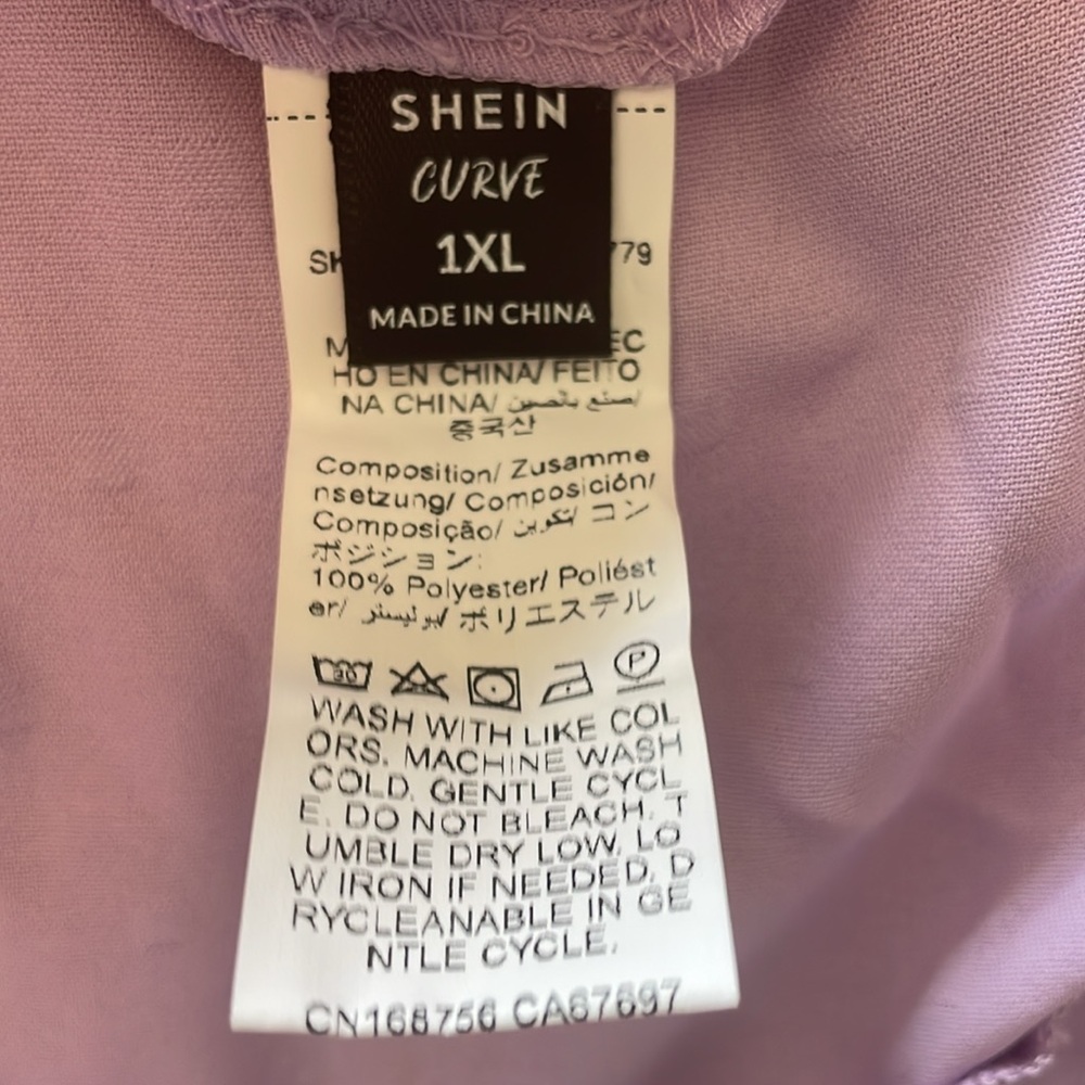 SHEIN Lavender NWOT Open Back Maxi Dress Ruffle hem Never Worn 1X Bow back - Picture 9 of 13